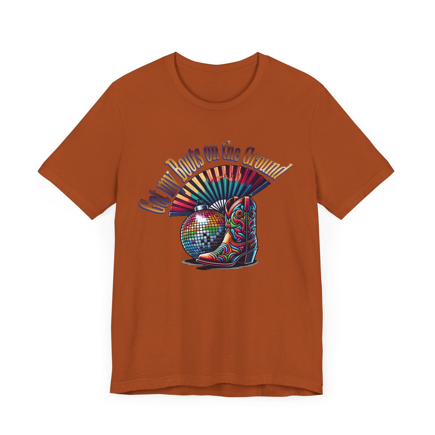 Boots on the Ground Groove Tee, Disco Ball Unisex Jersey Tee - Fun Tee for Latest Dance Crave Boots on the Ground Music Lovers