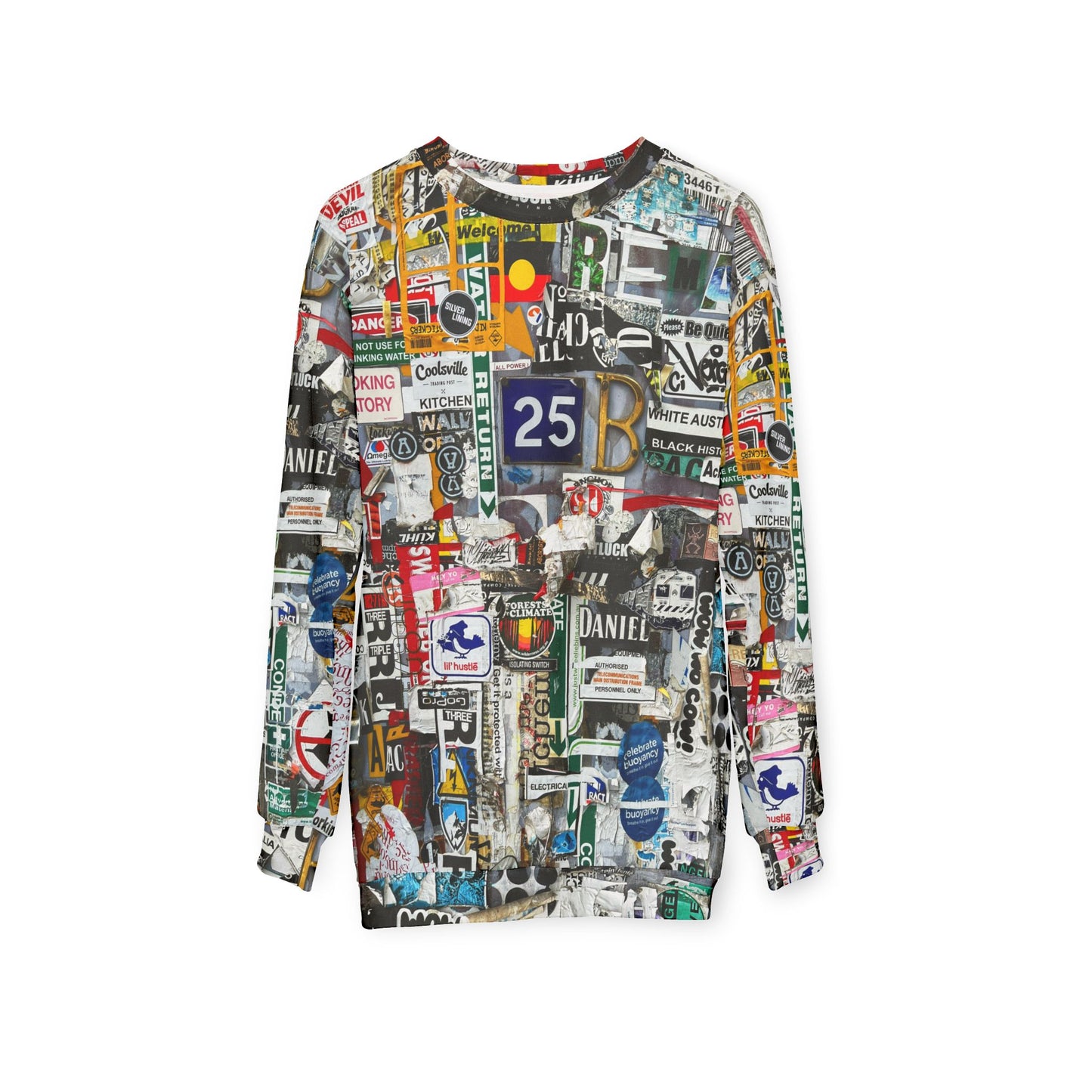 Vintage Road Sign Unisex Sweatshirt, Abstract Shirt