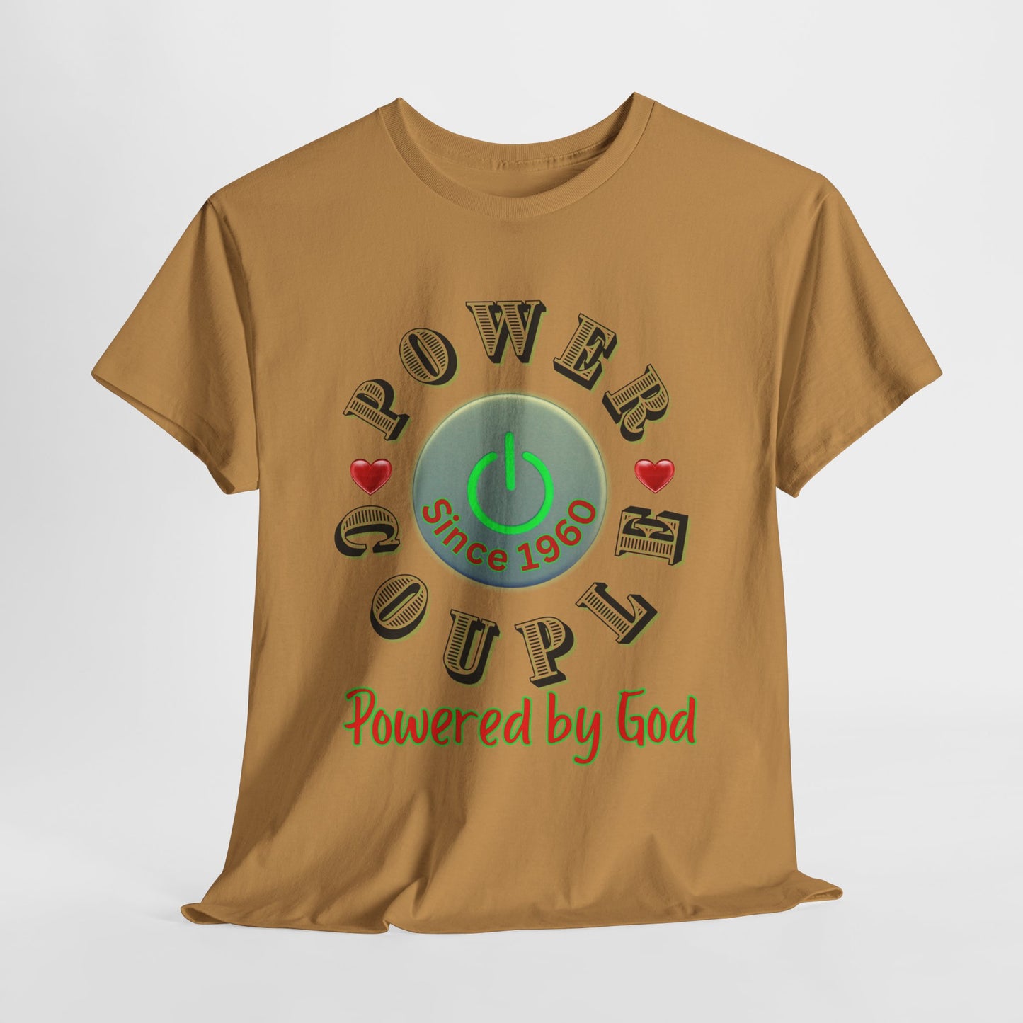 Power Couple - Powered by God T-Shirt | Anniversary Shirt for Couples Since 2011, Valentine T-shirt for Couples Unisex Heavy Cotton Tee