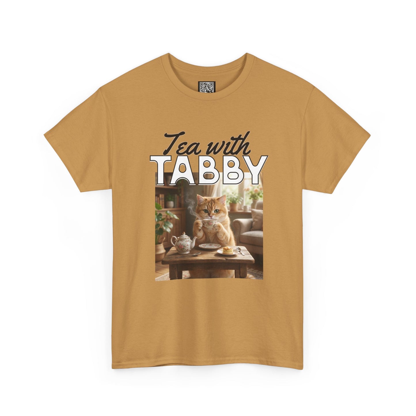 Personalized Tea with Tabby T-Shirt — Custom Cozy Cat Graphic Tee