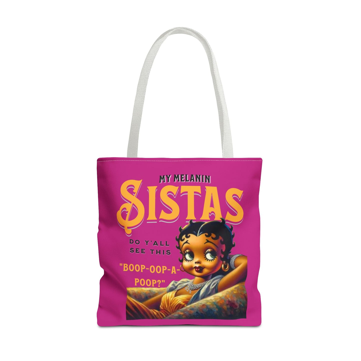 Black Betty Boop Tote Bag, 92 Percent Women Tote Bag, Cute Betty Boop Gift, Pink Betty Boop Tote Bag, Humorous Betty Boop Bag