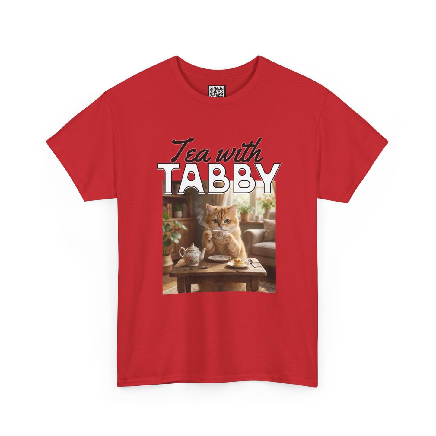 Personalized Tea with Tabby T-Shirt — Custom Cozy Cat Graphic Tee