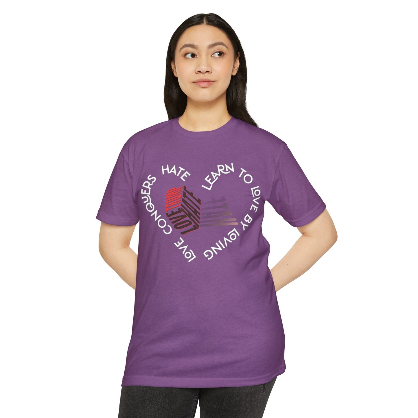 Vibrant Love Trump Hate Unisex T-Shirt, Graphic Tee for Casual Wear, Ideal for Gift, Summer Vibes, Celebration Style, Trendy Streetwear