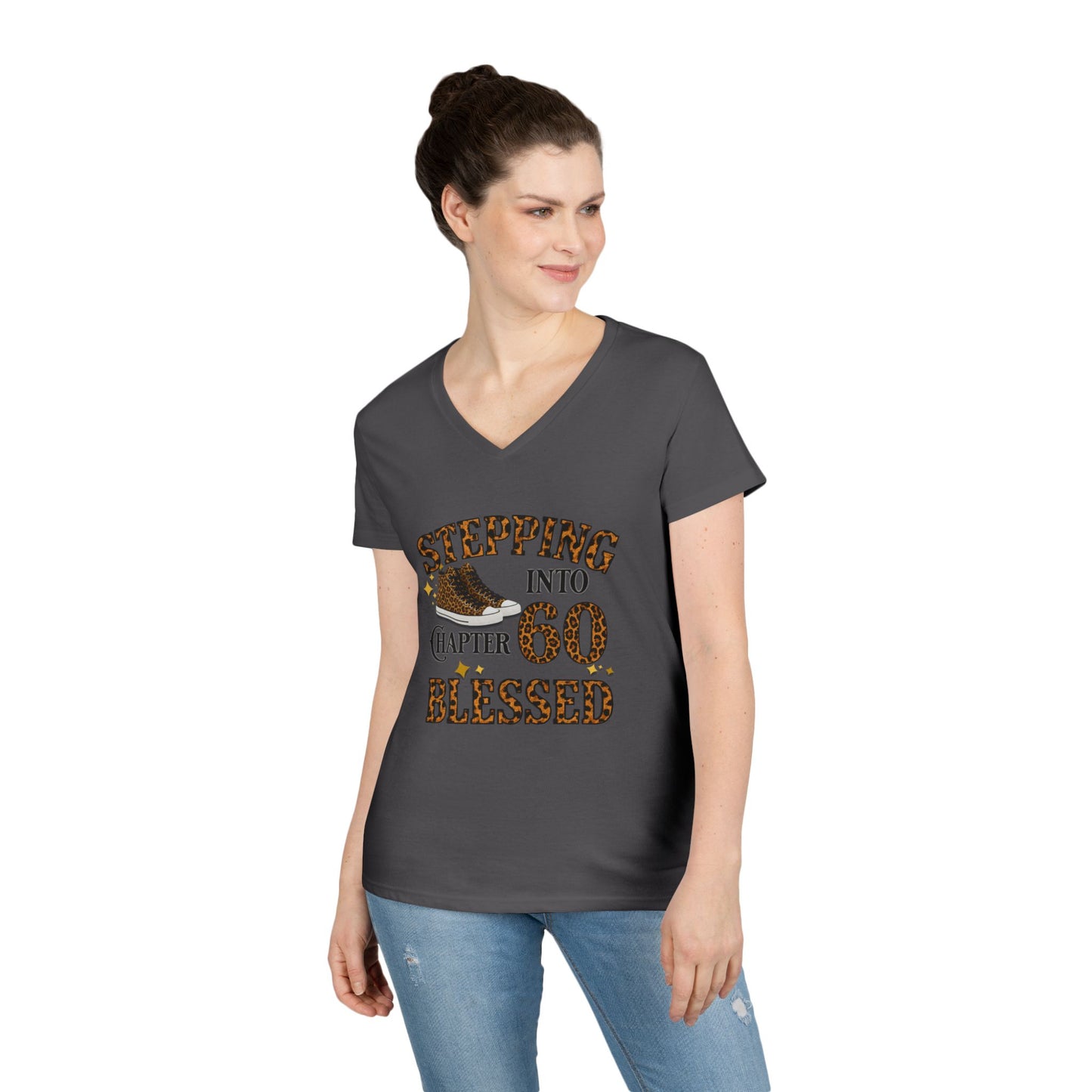 Stepping Into Chapter 60 Blessed V-Neck Tee