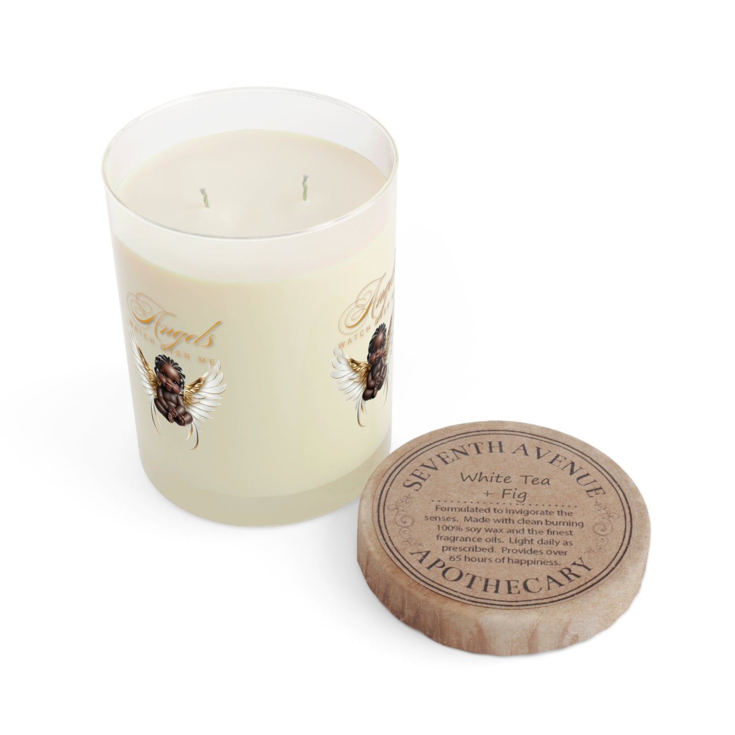 Angels Watch Over Me Scented Candle - Full Glass, 11oz, Seventh Avenue Scented Candles, Burns for 65 Hours, 100% Food Grade Soy Wax