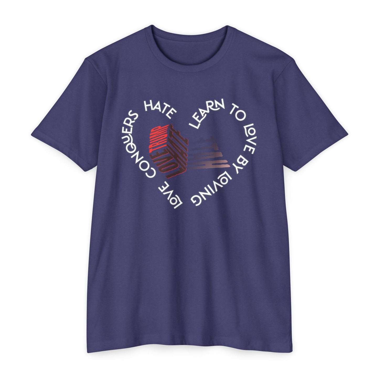 Vibrant Love Trump Hate Unisex T-Shirt, Graphic Tee for Casual Wear, Ideal for Gift, Summer Vibes, Celebration Style, Trendy Streetwear