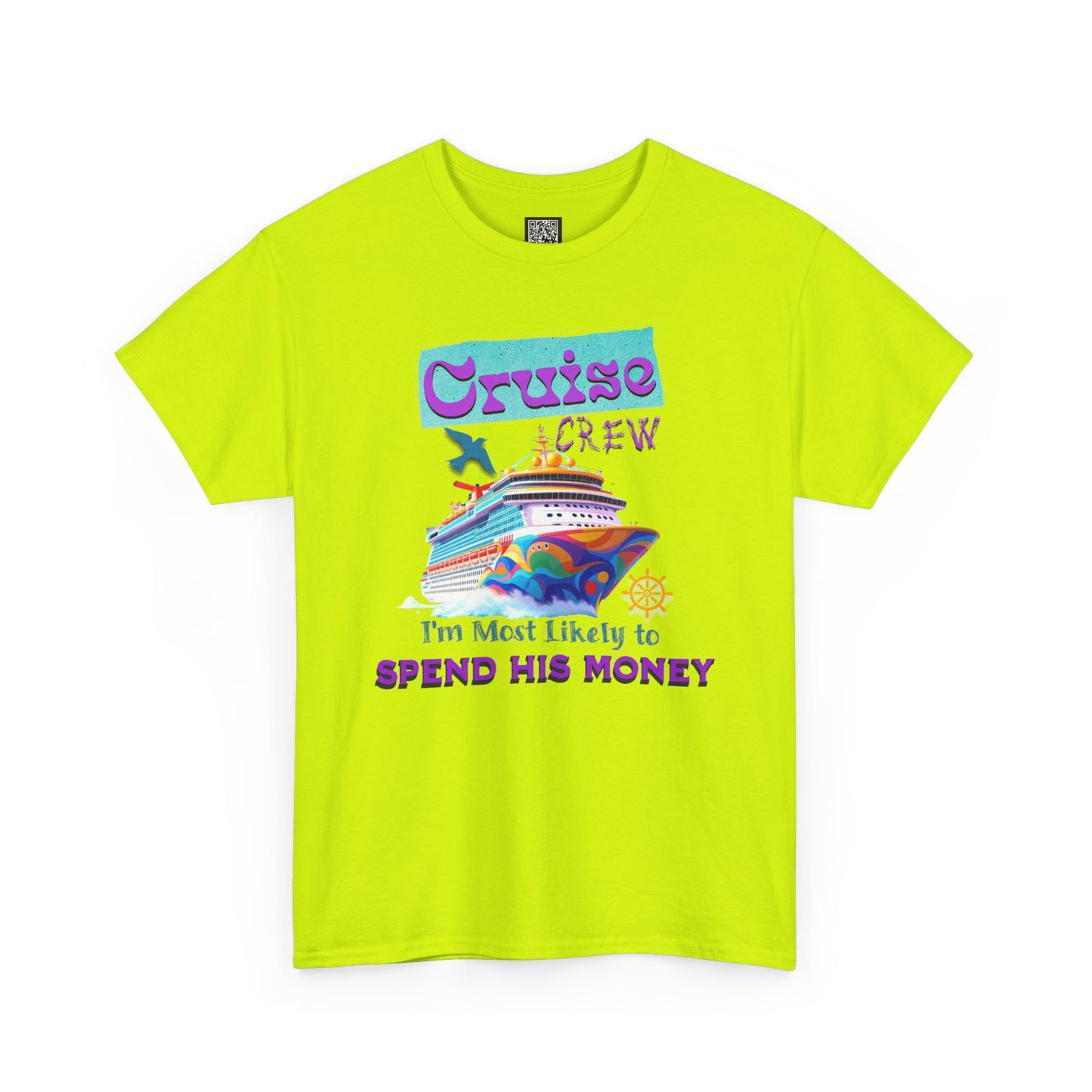 Funny Cruise Crew Tee, Vacation T-Shirt, Gift for Cruise Lovers, Vacation Humor Apparel, Travel Enthusiast Shirt, Spend His Money Tee