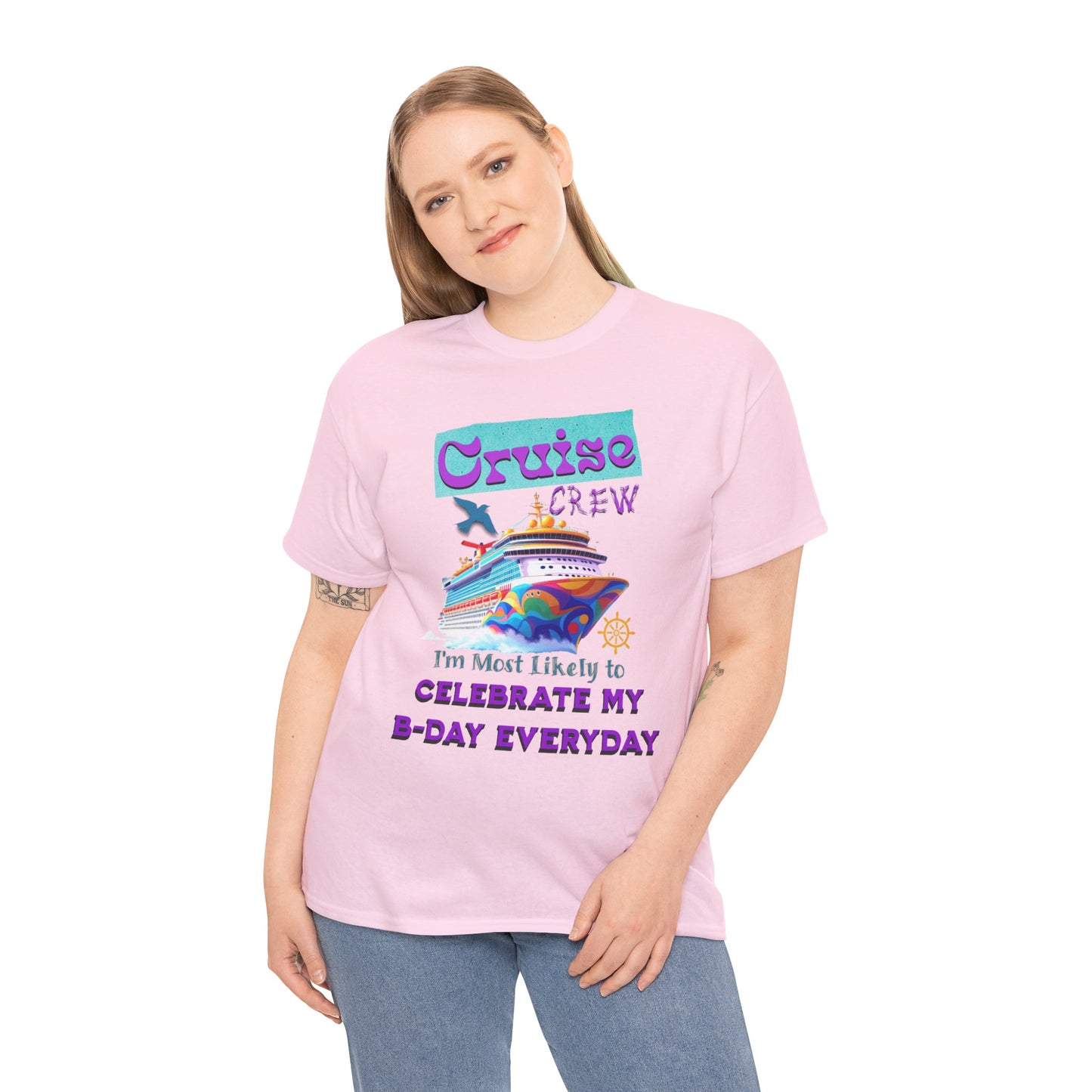 Cruise Crew Birthday Tee, Unisex Cotton T-Shirt, Vacation Apparel, Party Outfit, Gift for Travelers, Fun Cruise Wear, Cruise Birthday T-Shirt