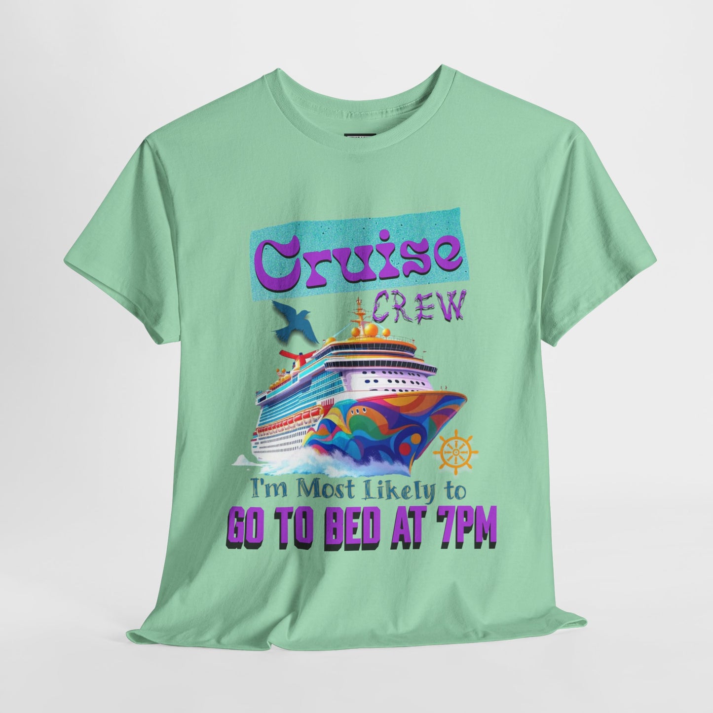 Cruise Crew Unisex Heavy Cotton Tee, Vacation Shirt, Funny Travel Gift, Cruise Enthusiast Apparel, Summer Tee, Sea Adventure Wear