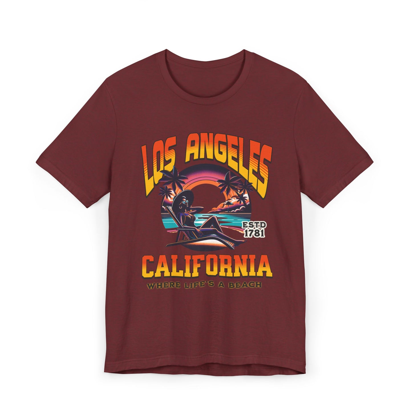 Los Angeles Vibes – “Where Life’s a Beach” Tee, Los Angeles Style Clothing, Beach Style T-Shirt, Rep Your City Los Angeles