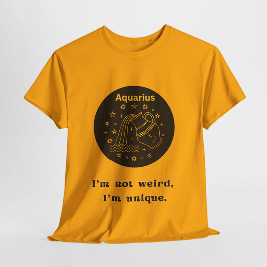 Aquarius T-Shirt, Aquarius Horoscope Gifts, Birth Month Gifts, Zodiac Sign T-Shirt Gifts, Astrology T-Shirt, Unisex Heavy Cotton Tee