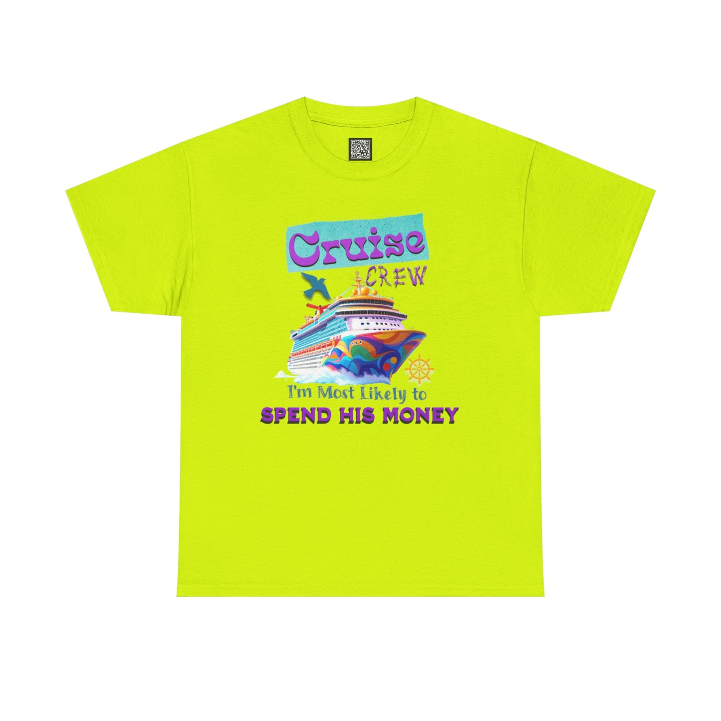 Funny Cruise Crew Tee, Vacation T-Shirt, Gift for Cruise Lovers, Vacation Humor Apparel, Travel Enthusiast Shirt, Spend His Money Tee