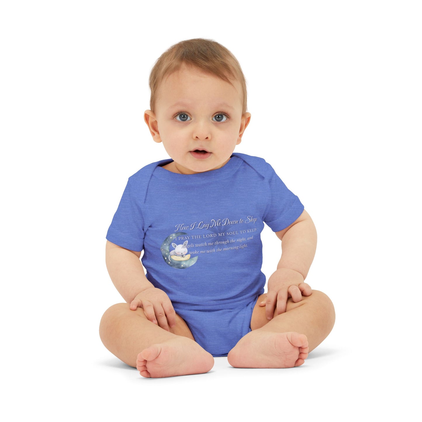 Cute Infant Jersey One Piece - "Now I Lay Me Down to Sleep" Baby Bodysuit, Newborn Baby Shower Gift, Onesie with a Nighttime Prayer