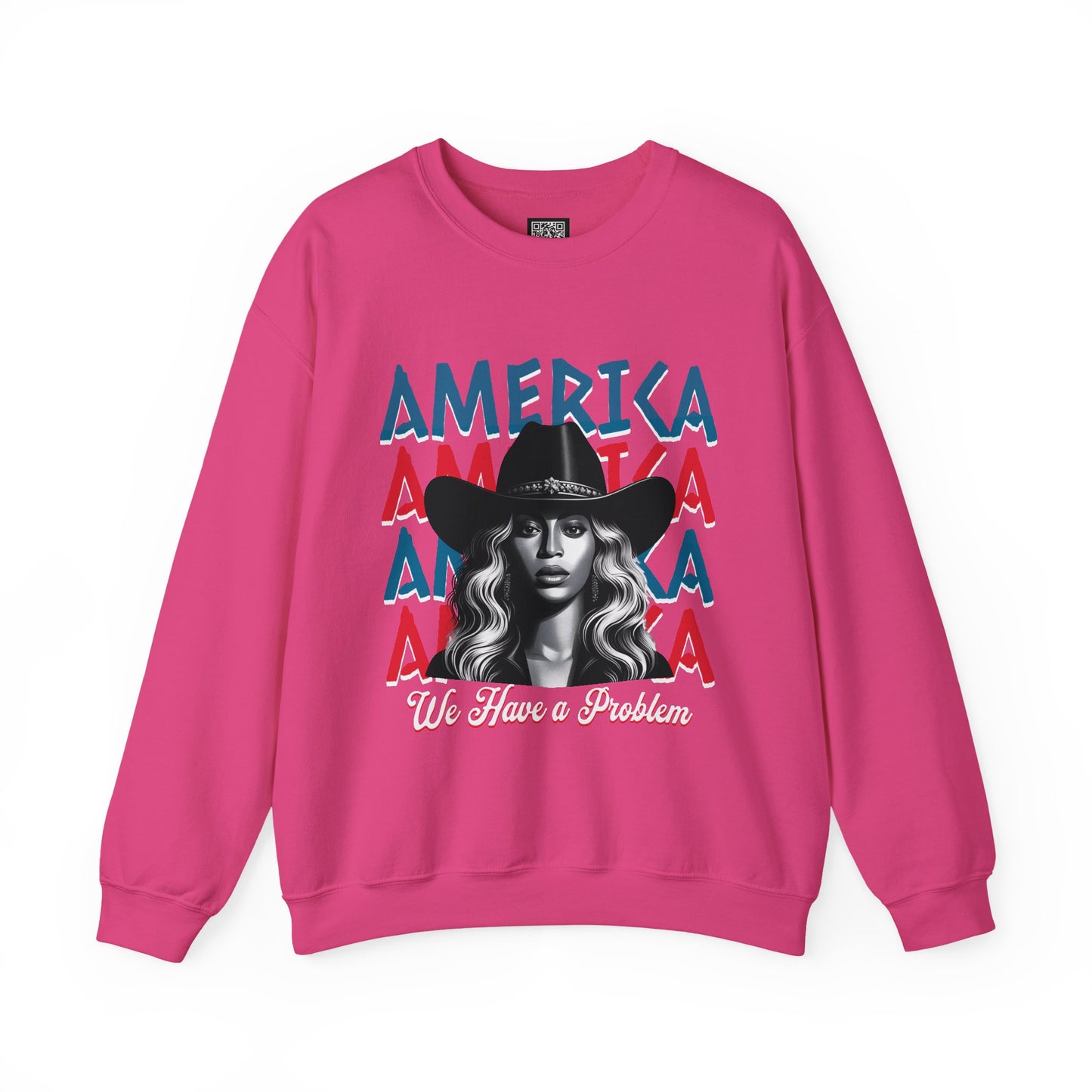 America Graphic Crewneck Sweatshirt, Beyonce America We Have a Problem, Fan Merchandise for Beyonce, Unisex Gildan Sweatshirts