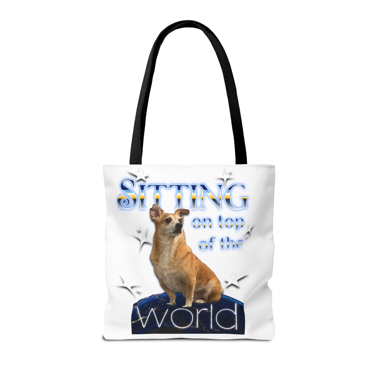 Personalized Tote Bag — "Sitting on Top of the World" Corgi Tote