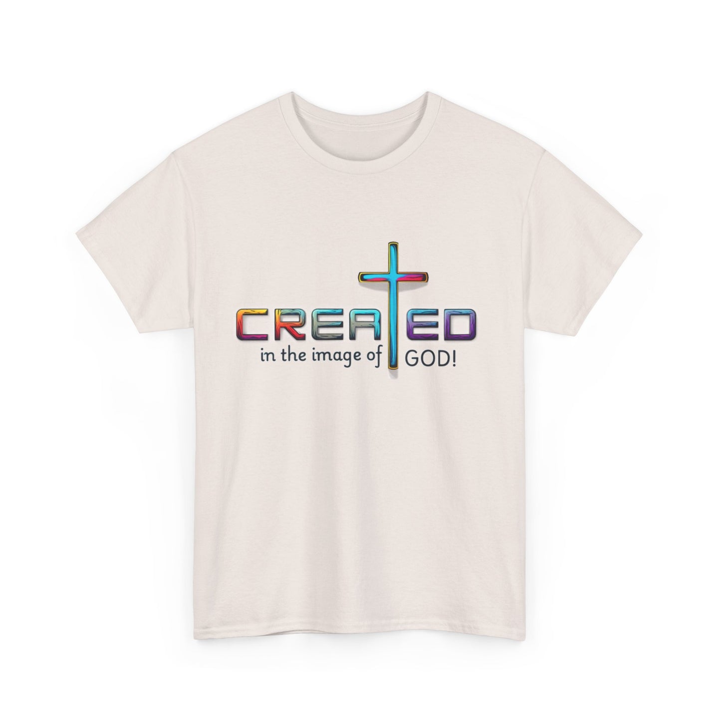 Religious T-Shirt, Inspirational Shirt, Unisex Christian Apparel, Jesus T-Shirt to Motivate, Christian T-Shirt, Created in His Image, God is