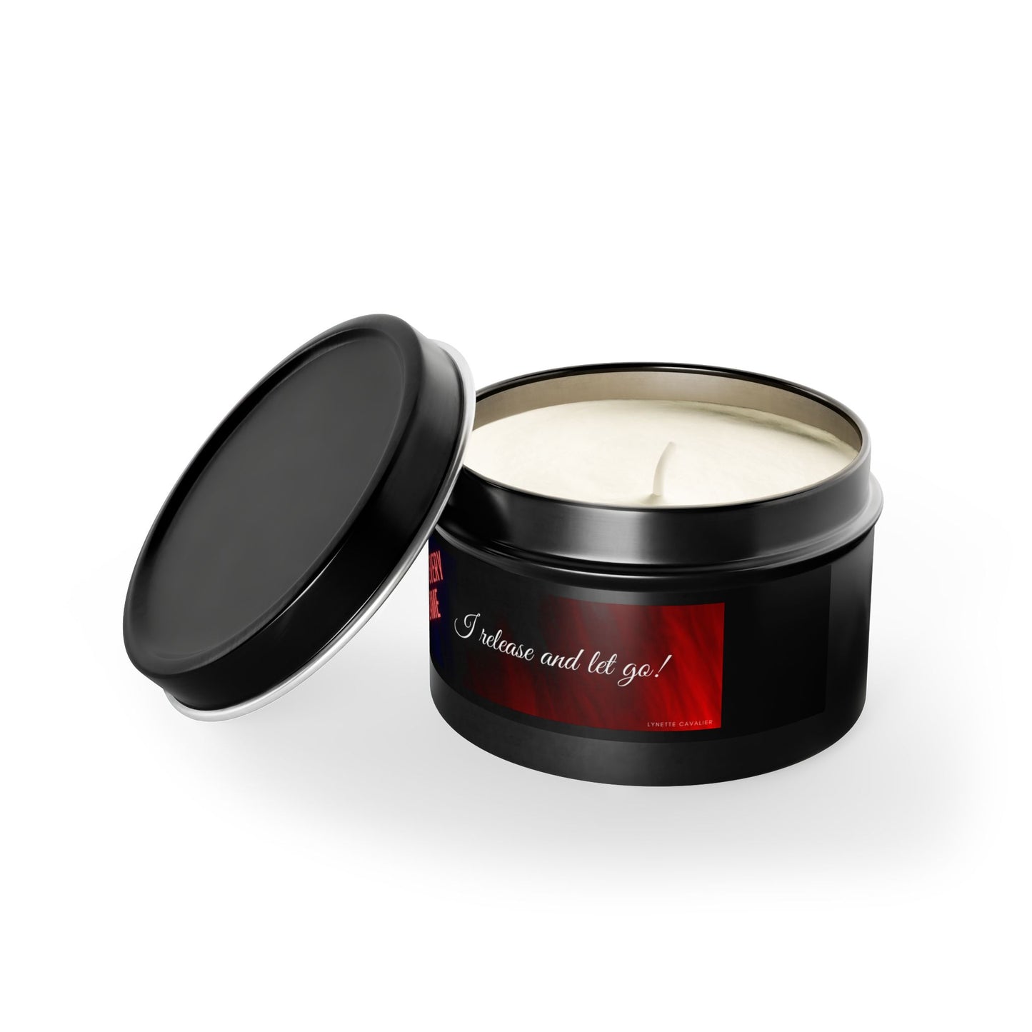 Lynette Cavalier's Tin Candles, Captivating aromas: Evergreen, Fresh Coffee, Mango Coconut, Spa Retreat, Vanilla Bean, Tin Colors: Gold, Silver, Black