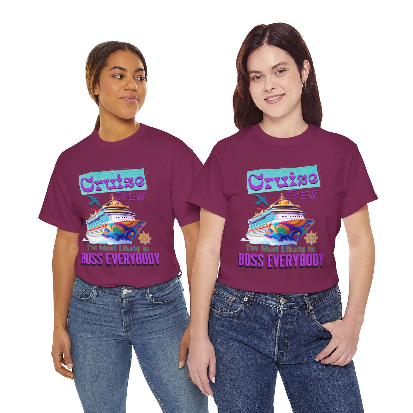 Cruise Crew Heavy Cotton Tee - Fun Cruise Vacation Shirt, Cruise-themed Apparel, Travel Gift, Nautical Wear, Summer Adventure T-Shirt