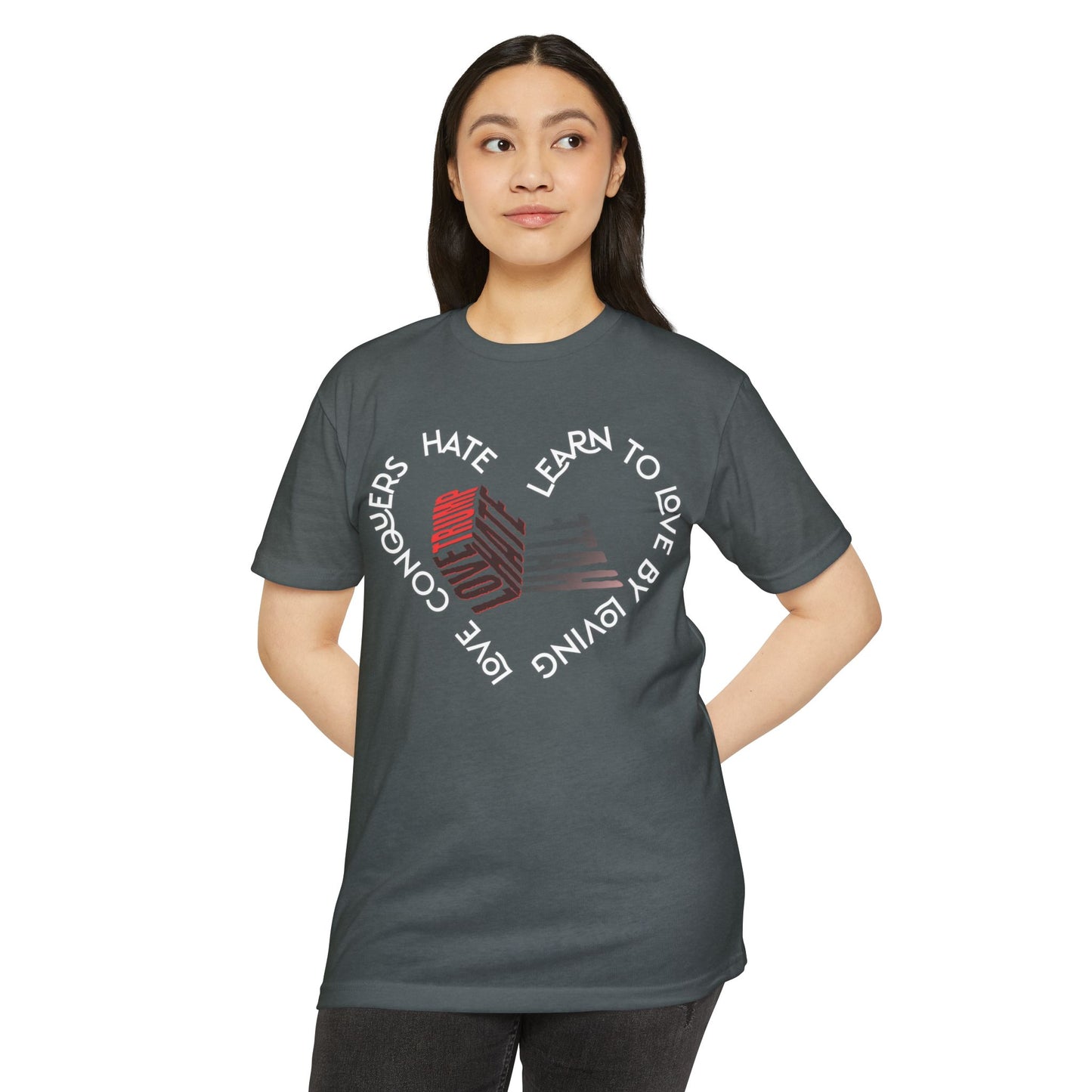 Vibrant Love Trump Hate Unisex T-Shirt, Graphic Tee for Casual Wear, Ideal for Gift, Summer Vibes, Celebration Style, Trendy Streetwear