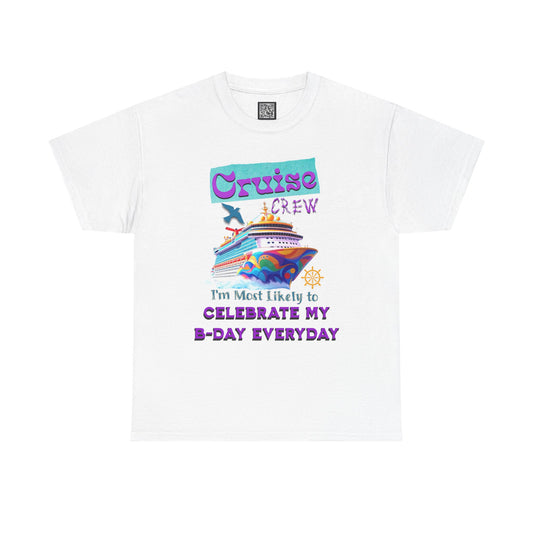 Cruise Crew Birthday Tee, Unisex Cotton T-Shirt, Vacation Apparel, Party Outfit, Gift for Travelers, Fun Cruise Wear, Cruise Birthday T-Shirt