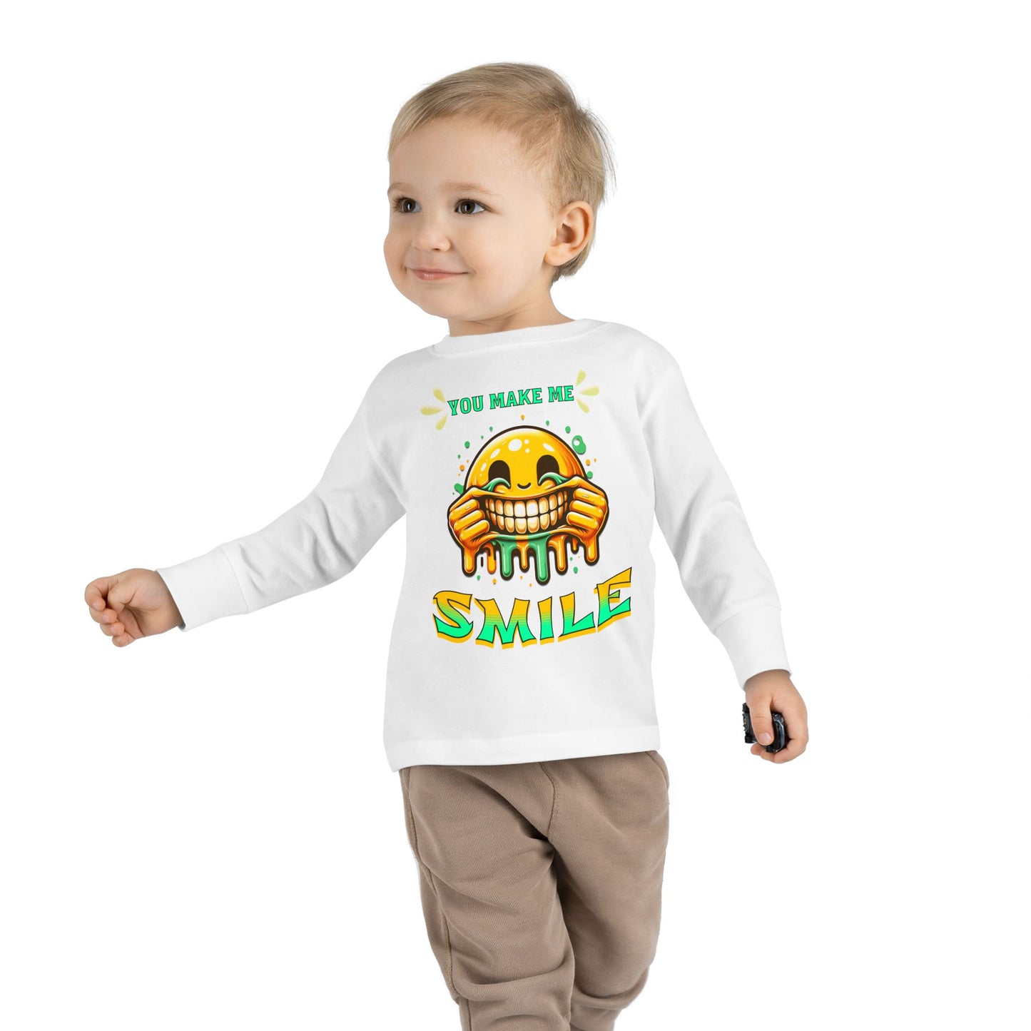 You Make Me Smile Toddler Long Sleeve Tee, Cute Kids T-Shirt, Joyful Nursery Clothing, Gift for Toddlers, Fall Fashion T-Shirts