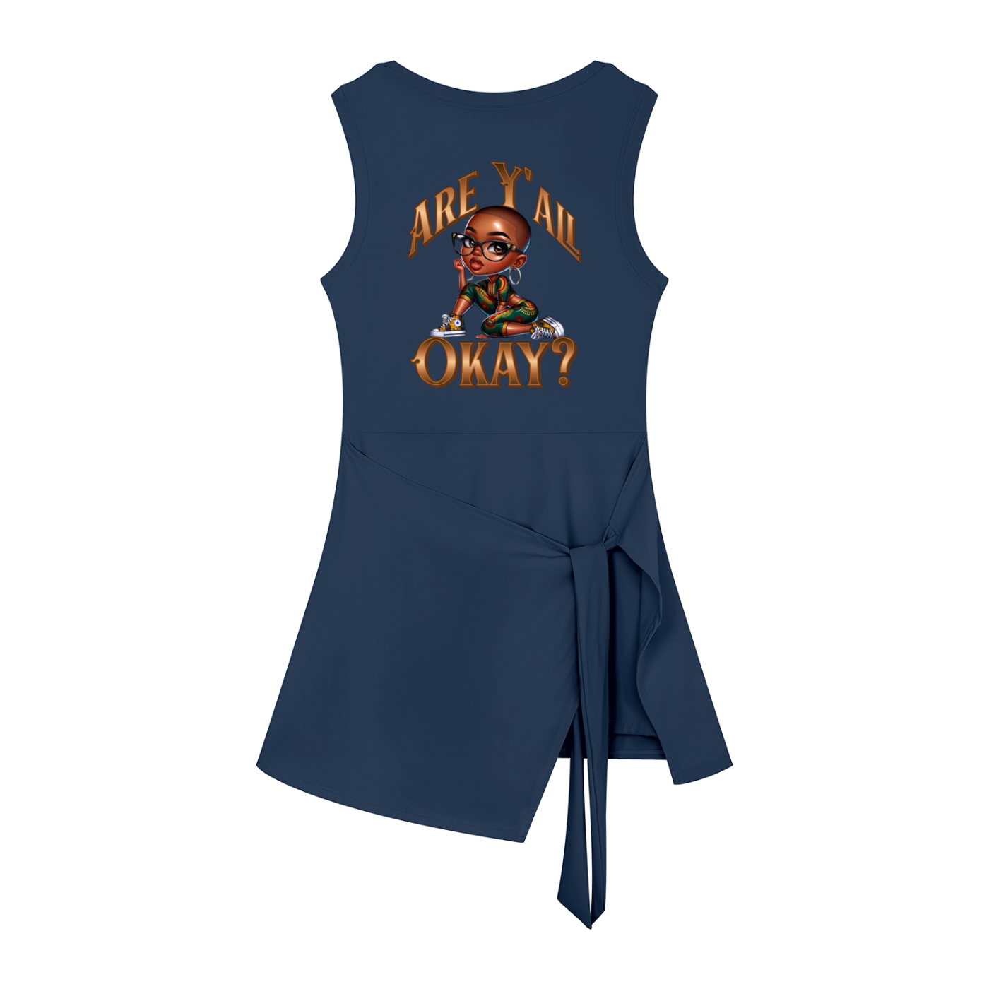 Women's Sleeveless Bodycon Mini Dress – "Are Y'all Okay" Graphic | Crop Dress
