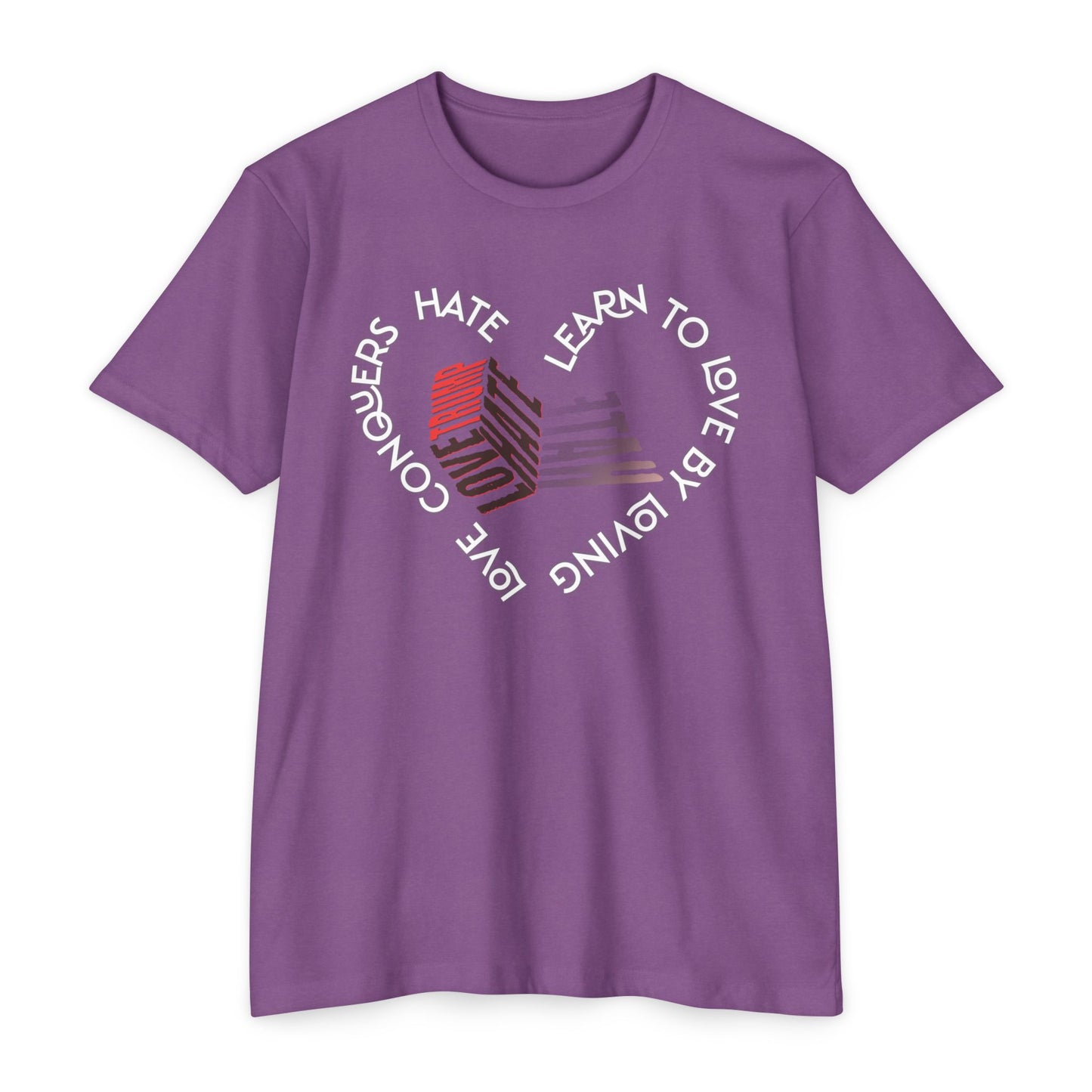 Vibrant Love Trump Hate Unisex T-Shirt, Graphic Tee for Casual Wear, Ideal for Gift, Summer Vibes, Celebration Style, Trendy Streetwear