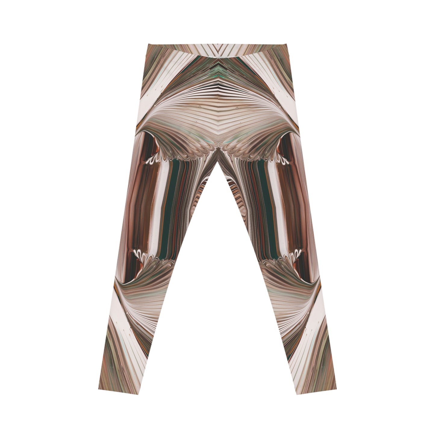 Abstract Earth-Tone Leggings — Boho Geometric Yoga Pants