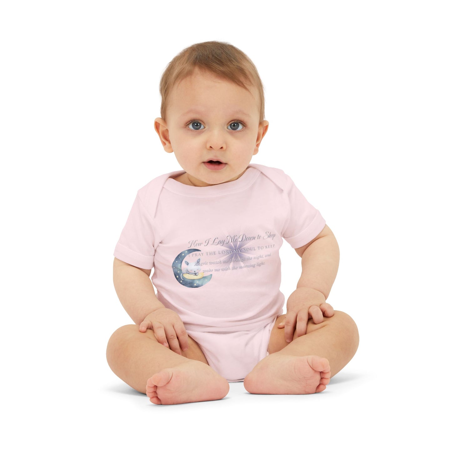 Cute Infant Jersey One Piece - "Now I Lay Me Down to Sleep" Baby Bodysuit, Newborn Baby Shower Gift, Onesie with a Nighttime Prayer