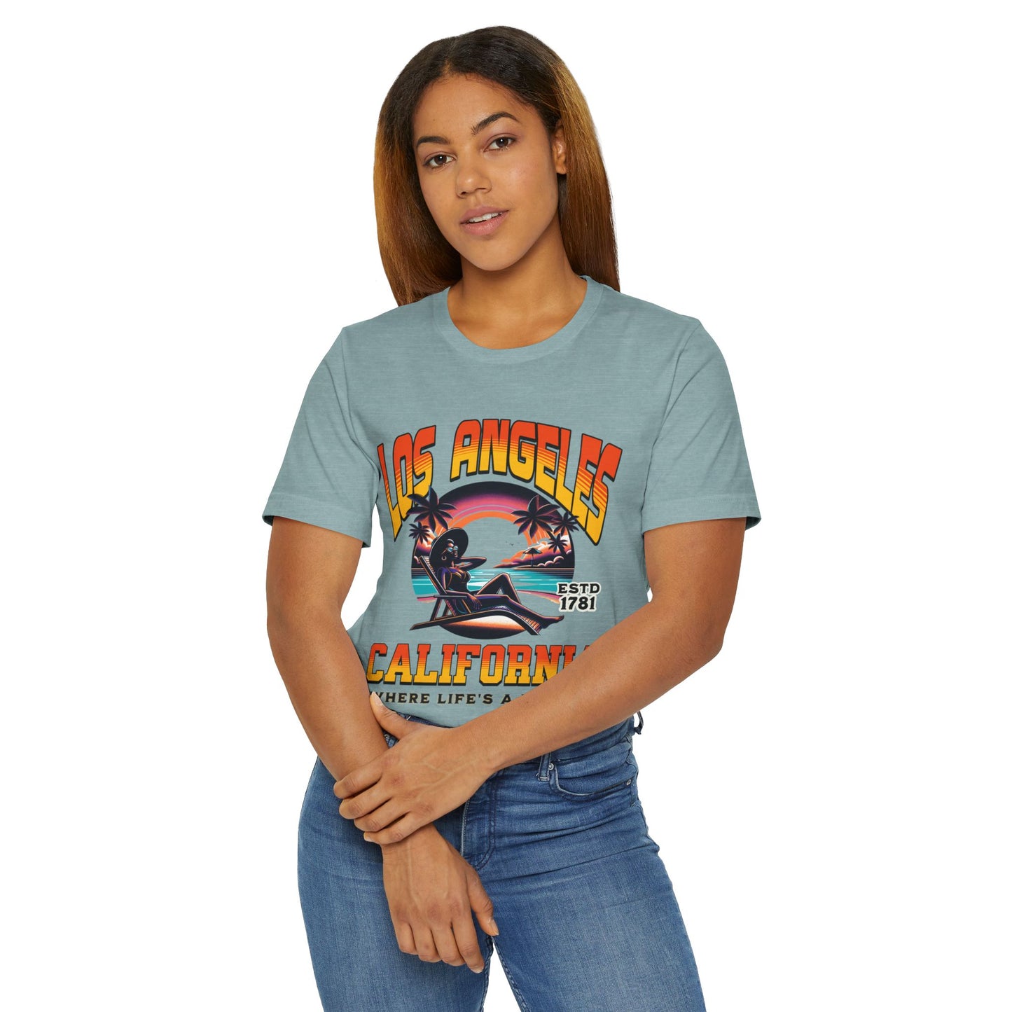 Los Angeles Vibes – “Where Life’s a Beach” Tee, Los Angeles Style Clothing, Beach Style T-Shirt, Rep Your City Los Angeles
