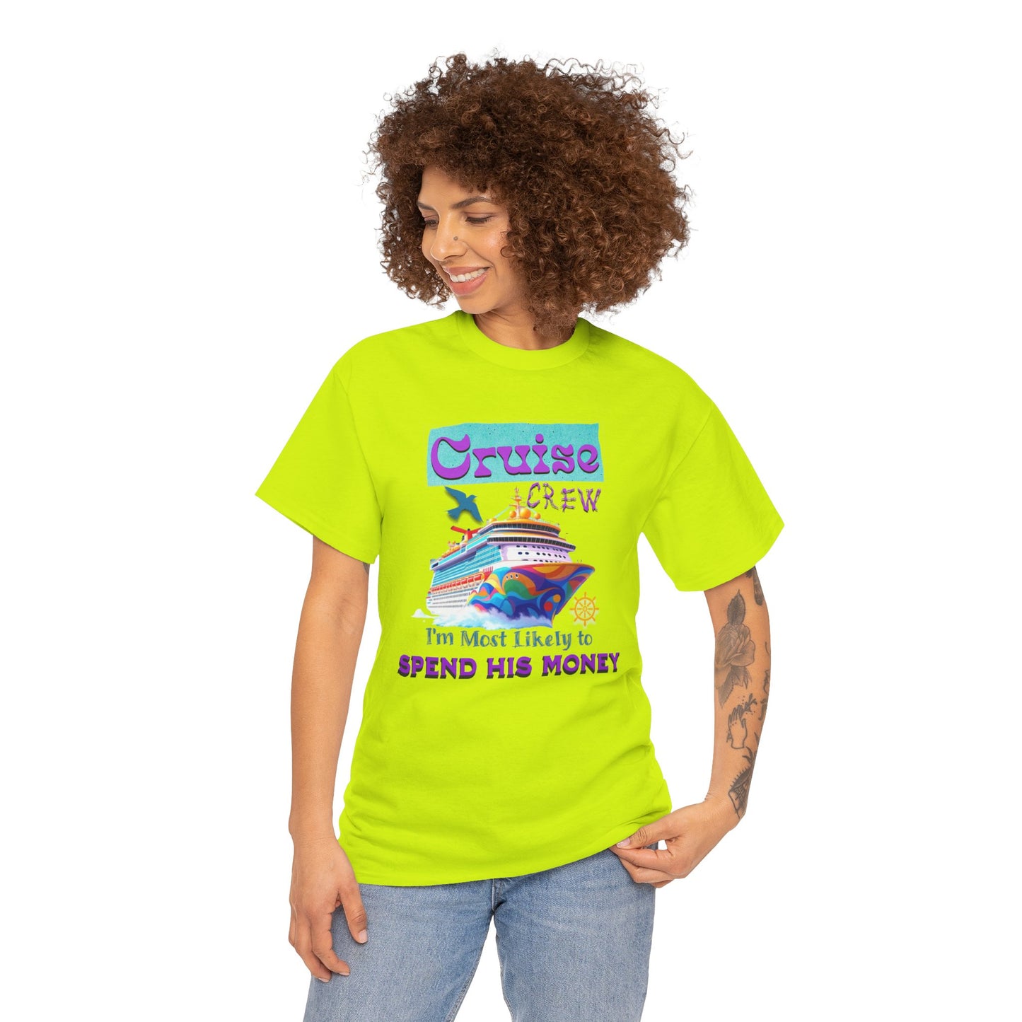 Funny Cruise Crew Tee, Vacation T-Shirt, Gift for Cruise Lovers, Vacation Humor Apparel, Travel Enthusiast Shirt, Spend His Money Tee