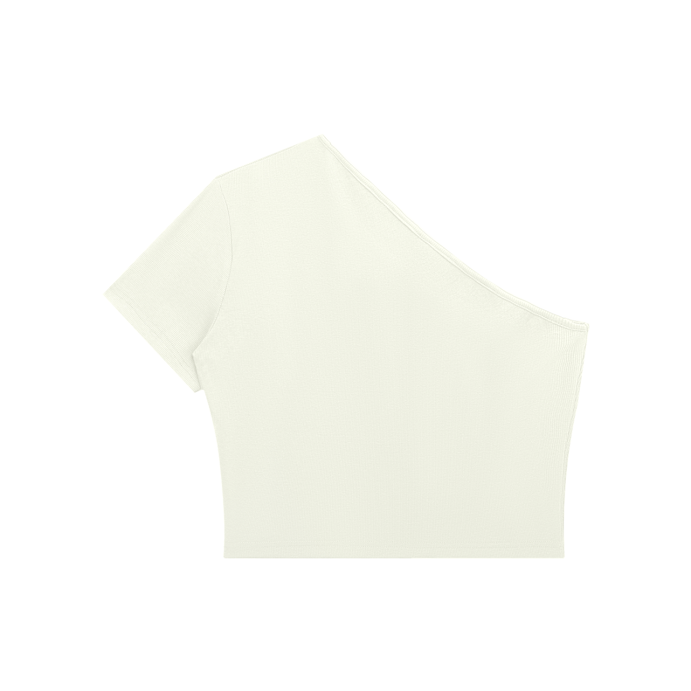 Women's One-Shoulder Crop T-Shirt – Red Lips Print | Bodycon Summer Top