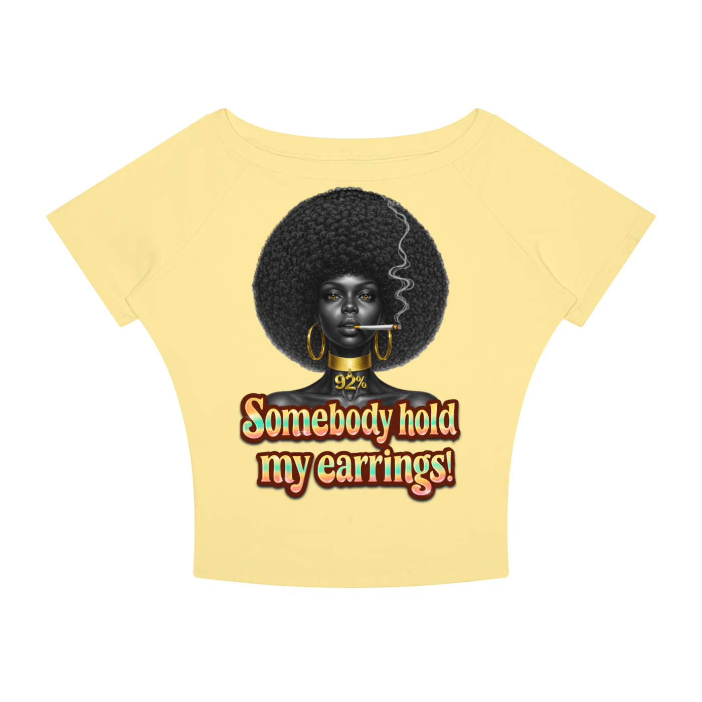 Somebody Hold My Earrings – Women's Boatneck Raglan Crop T-Shirt