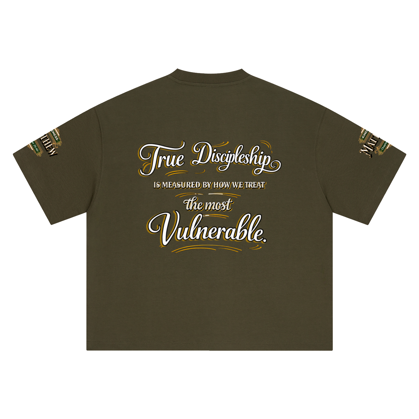 Kindness Matthew 25:40 – Unisex Heavyweight Boxy Oversized Graphic T-Shirt