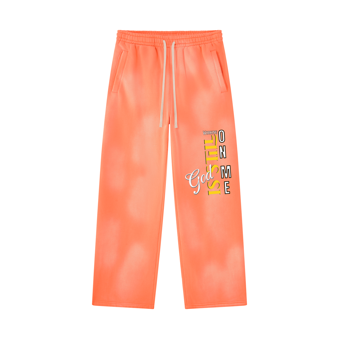 Unisex God's Working on Me Sunfade Wide Leg Fleece Sweatpants – Vintage Washed