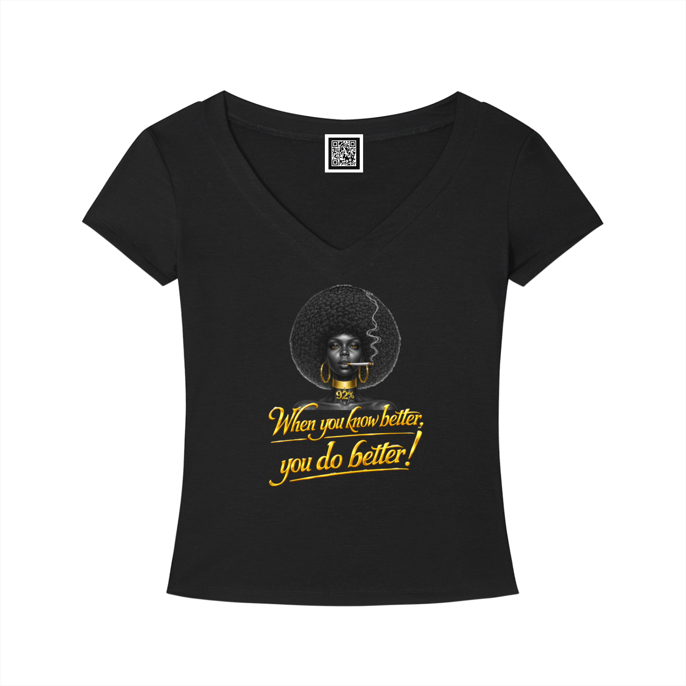 When You Know Better, You Do Better – 92% Women's Tencel Slim Fit V-Neck Crop T-Shirt