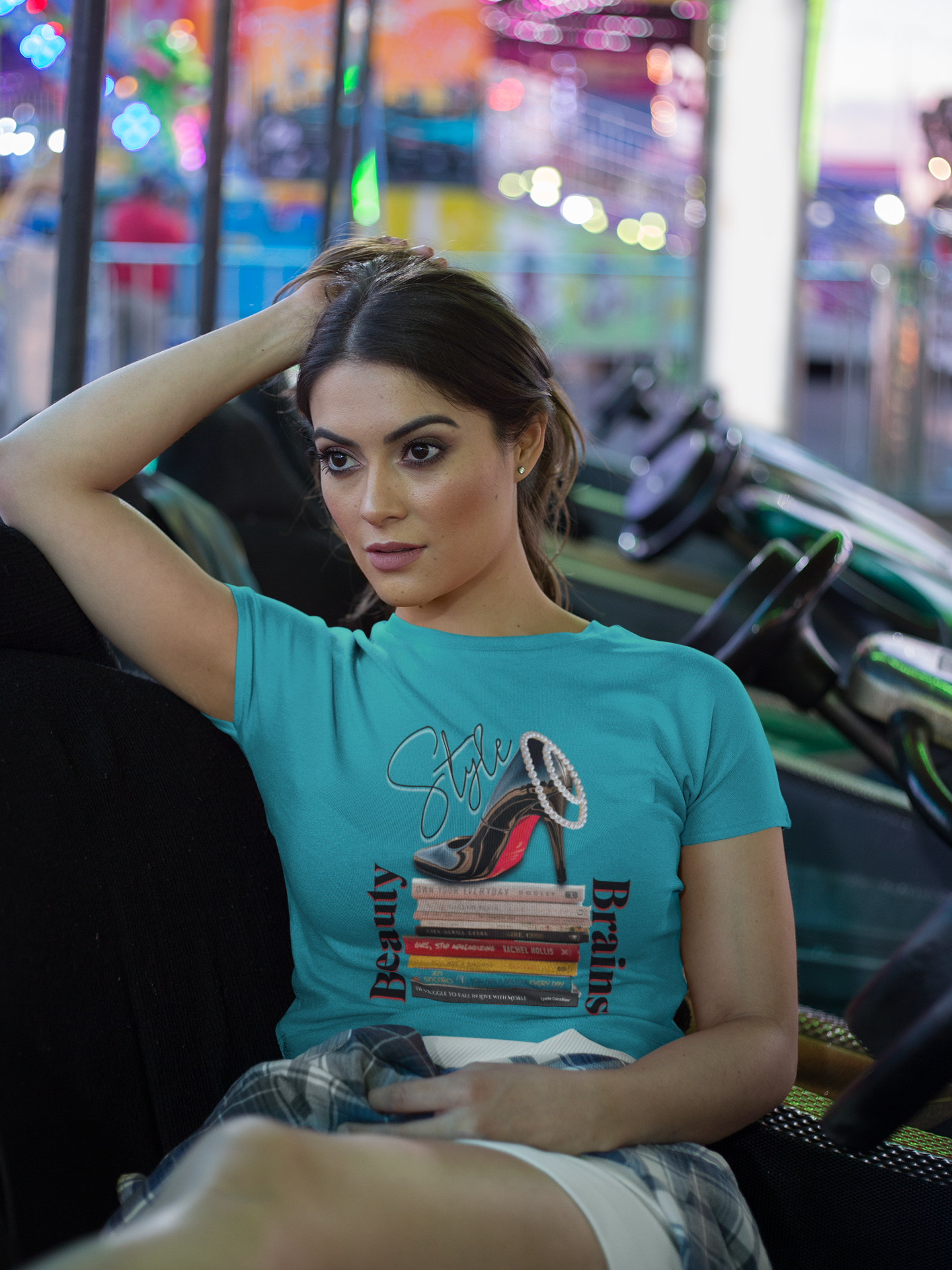 Beauty, Style & Brains – The Ultimate Power Trio, Stylish Louboutin Shoe Women's Tee - Beauty, Style, Brains Design, Women, Who, Read T-Shirt