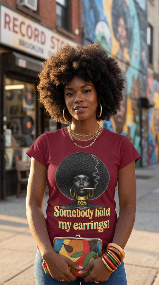 Somebody Hold My Earrings – Women's Slim Fit Bodycon Raglan T-Shirt