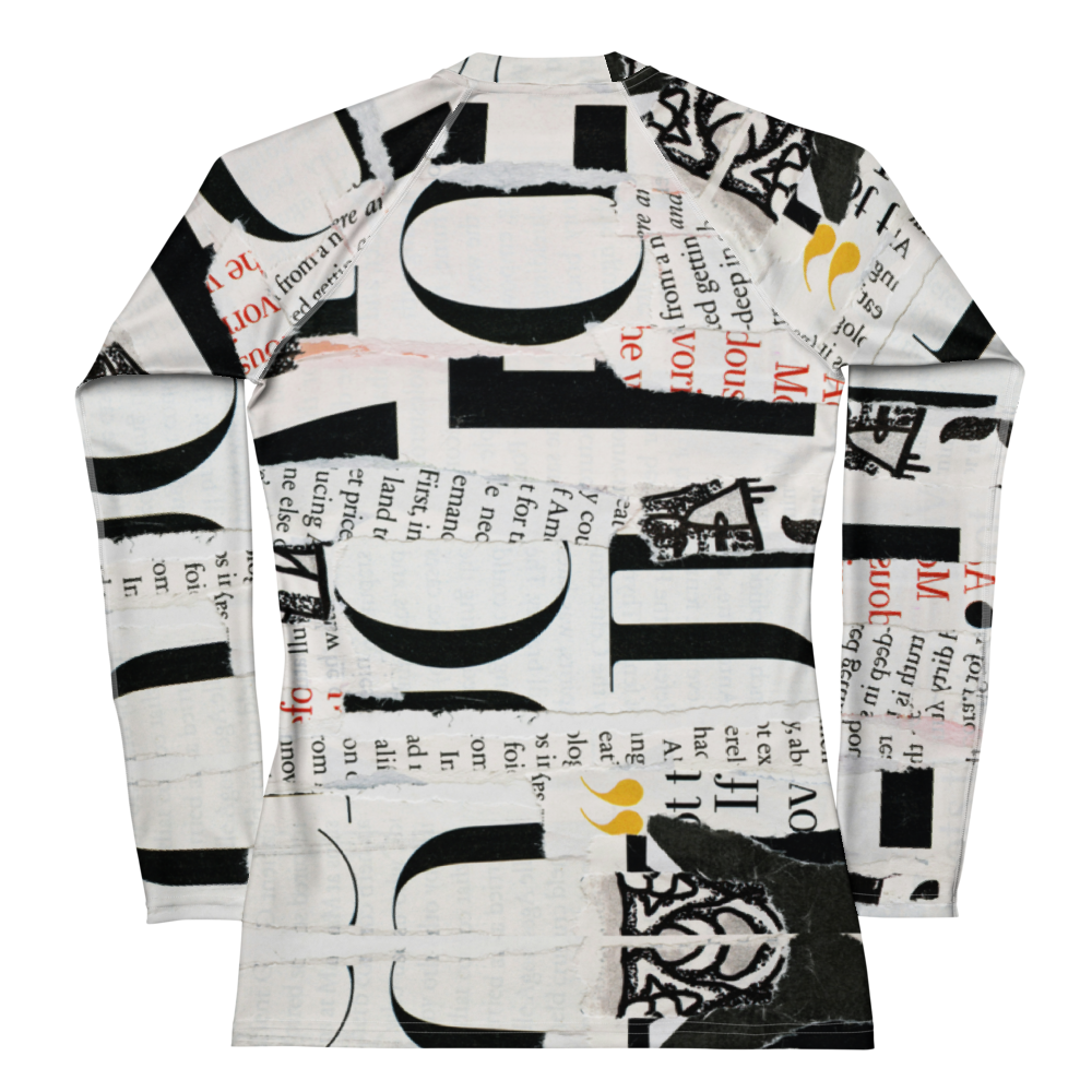 BLACK & WHITE LUXE” – High-Fashion Women's Rash Guard