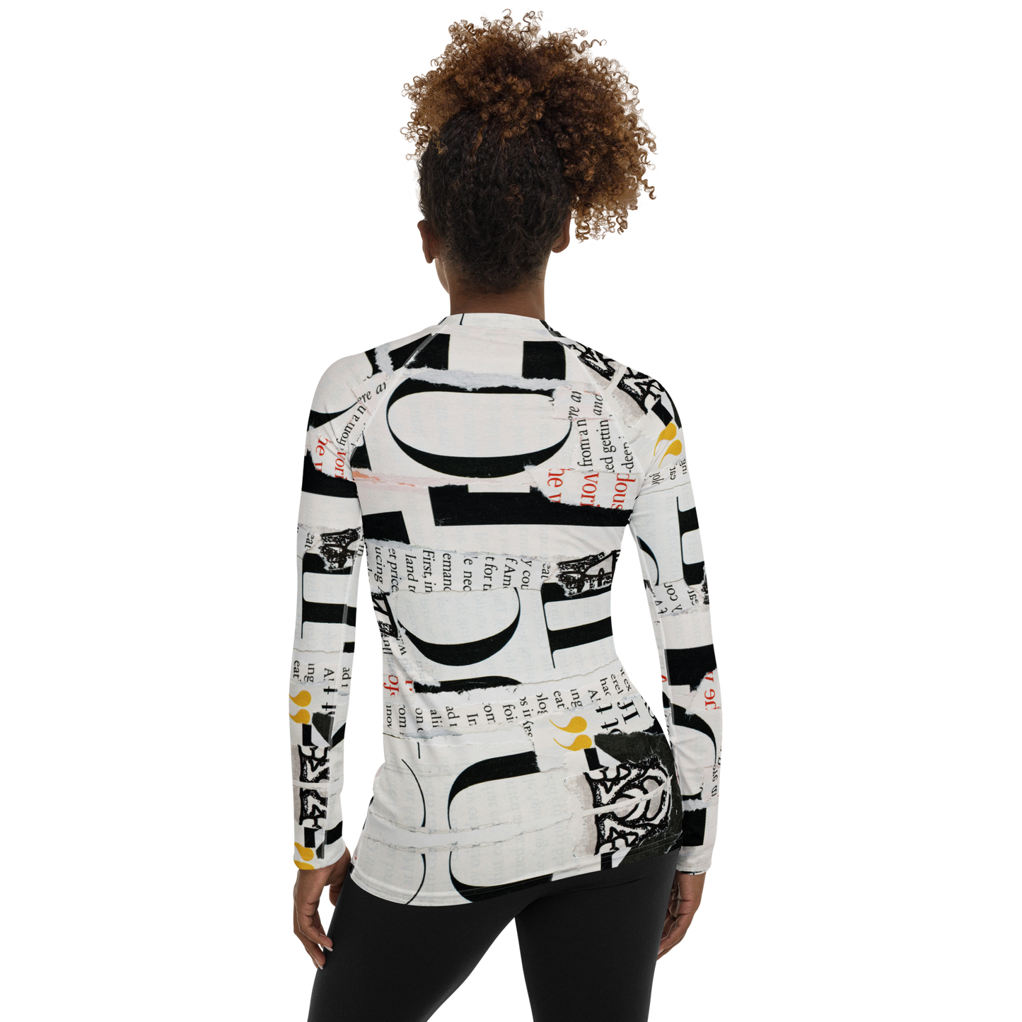 BLACK & WHITE LUXE” – High-Fashion Women's Rash Guard