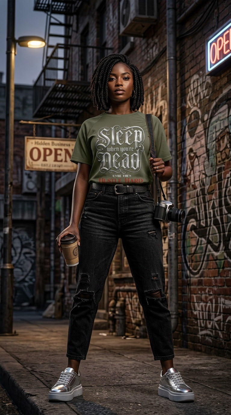 "Sleep When Dead" Unisex Raglan Sleeve Performance Graphic Tee