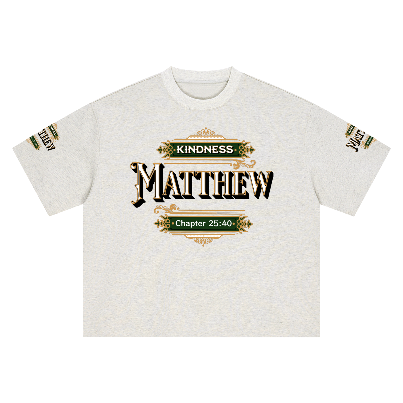 Kindness Matthew 25:40 – Unisex Heavyweight Boxy Oversized Graphic T-Shirt