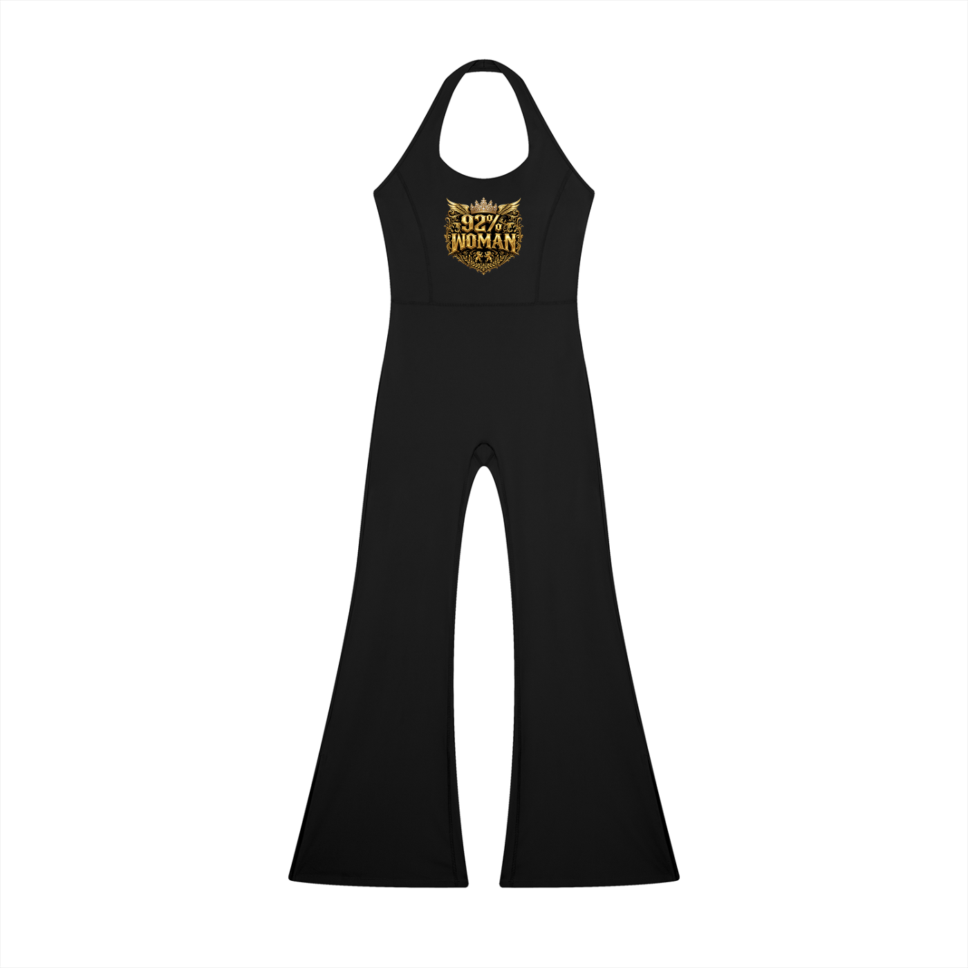 92% Woman – Women's Graphic Halter Neck Flared Jumpsuit
