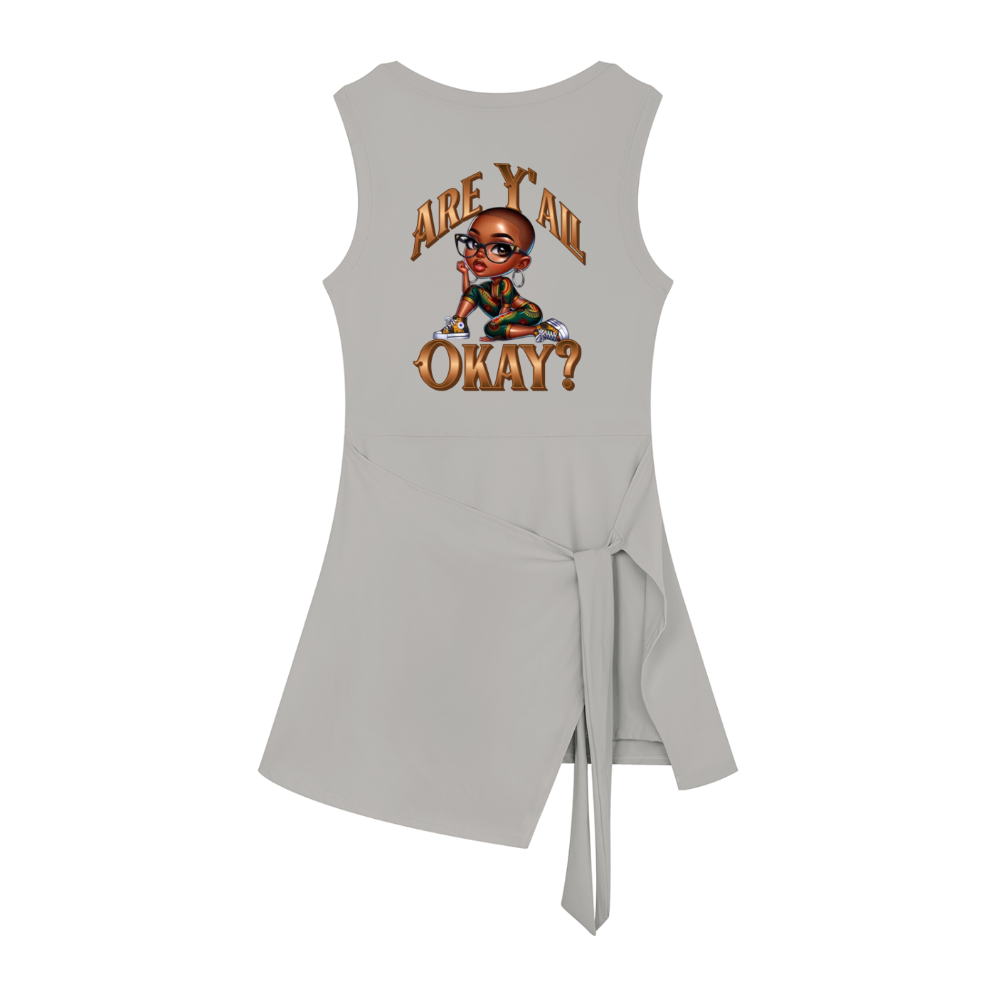 Women's Sleeveless Bodycon Mini Dress – "Are Y'all Okay" Graphic | Crop Dress