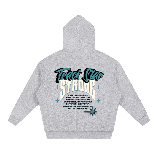 "Track Star" Unisex Full-Zip Drop Shoulder Hoodie