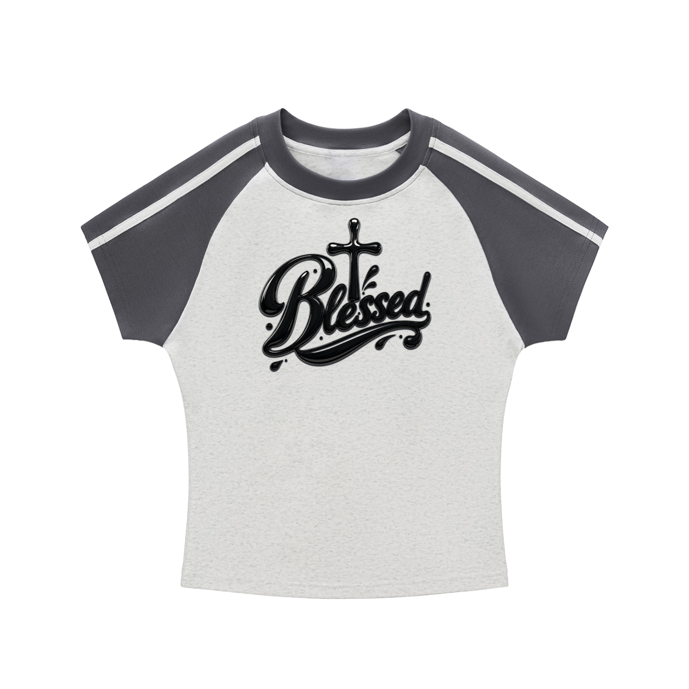 Contrast Stripes Bodycon Raglan  Sleeve T-Shirt