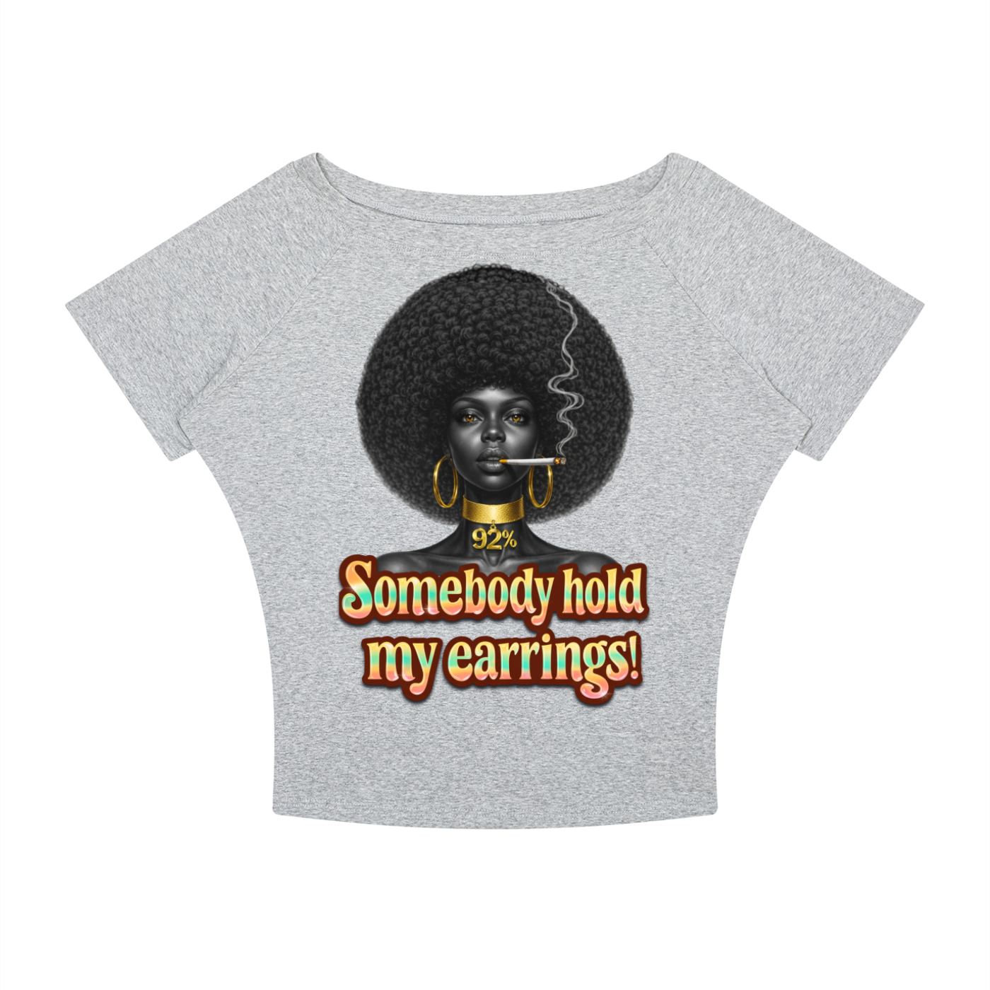 Somebody Hold My Earrings – Women's Boatneck Raglan Crop T-Shirt