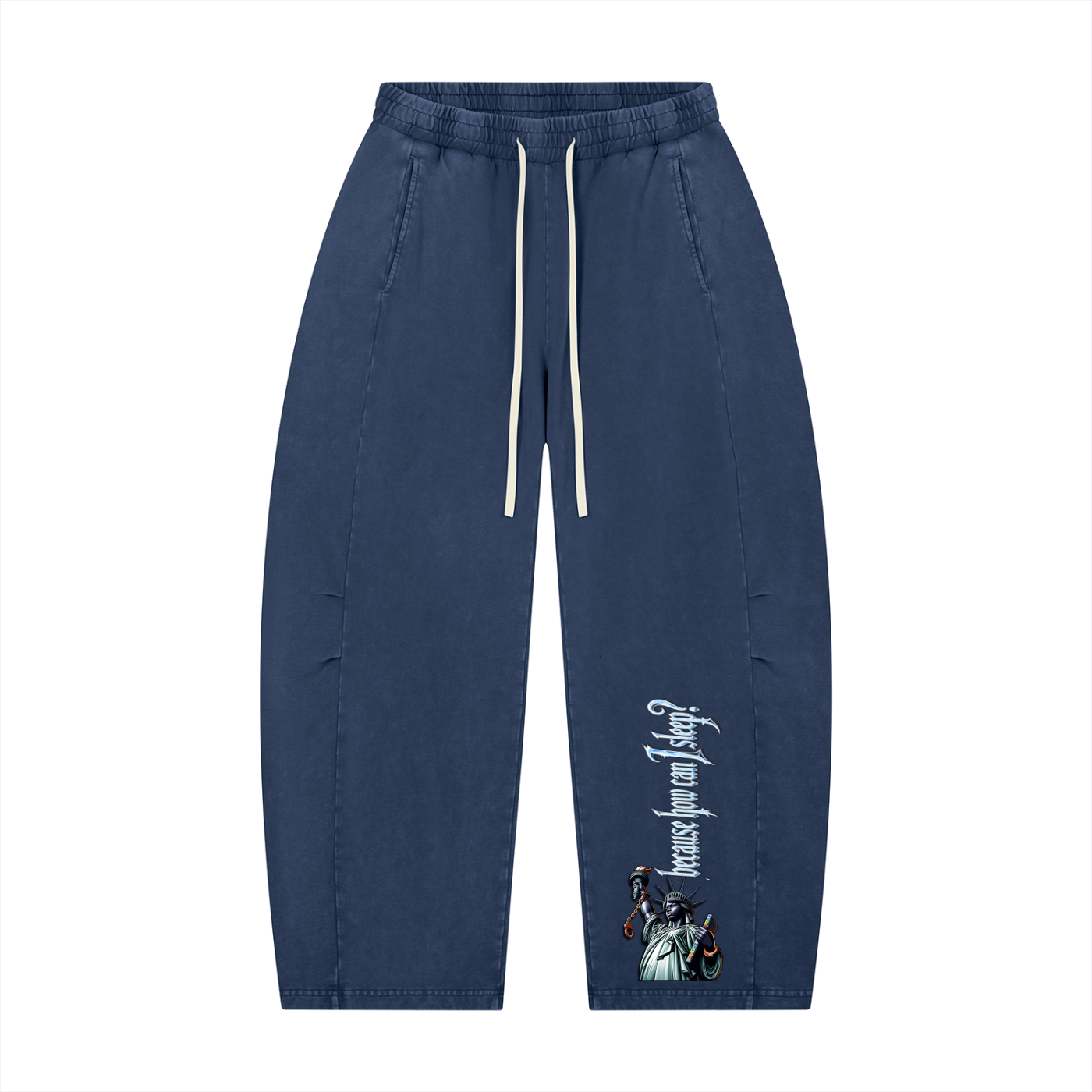 "Woke" Unisex Mineral Wash Barrel Leg Pants