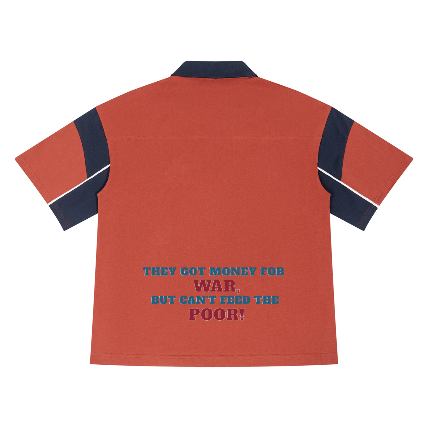 Unisex Boxy Color Block Polo Shirt