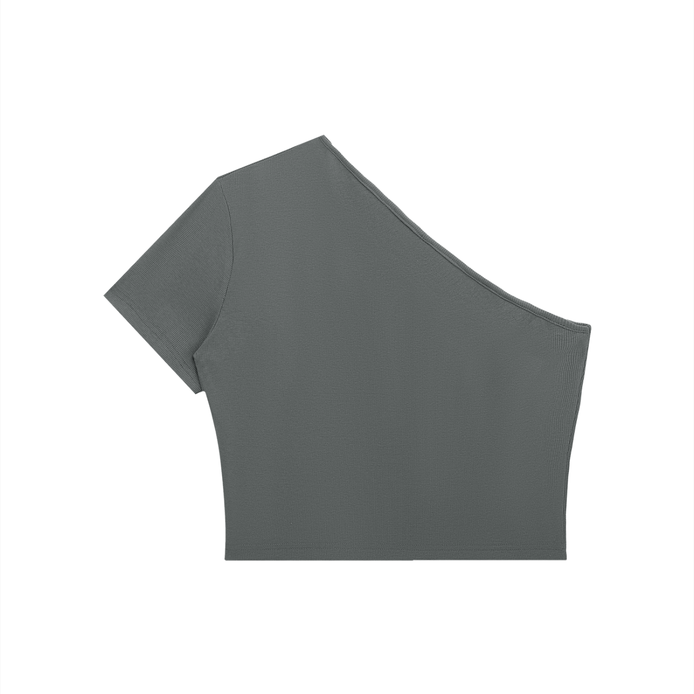 Women's One-Shoulder Crop T-Shirt – Red Lips Print | Bodycon Summer Top